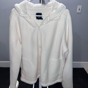 Faded Glory Women's White Teddy Jacket